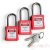 PL38-R-KA3 Key alike system safety padlock set with steel shackle - red