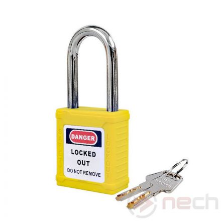 PL38-Y Steel shackle safety padlock - yellow