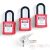 PL38N-R-KA3 Key alike system safety padlock set with steel shackle - red