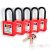 PL38N-R-MK5 Master key system safety padlock set with steel shackle - red