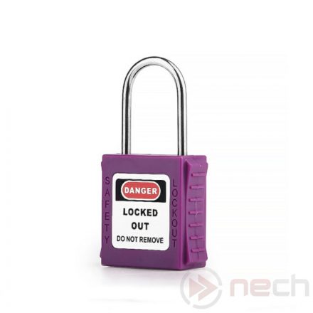 PL38T-P LOTO safety padlock with thin steel shackle - purple