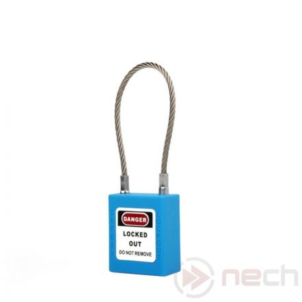 PLC-BE Stainless steel wire cable shackle safety padlock - blue